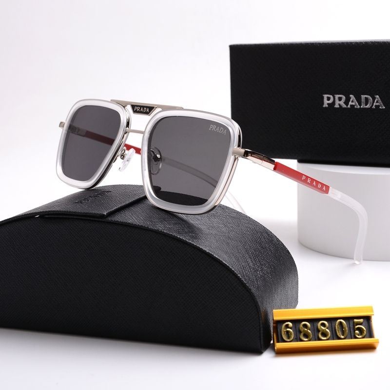 Unisex Double Bridge Metal Square Sunglasses