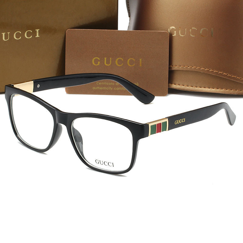 Fashion Striped Color Block Frame Glasses