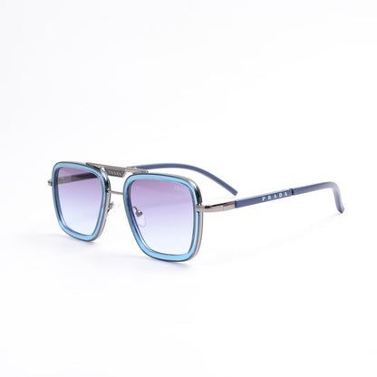 Unisex Double Bridge Metal Square Sunglasses