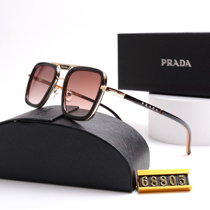 Unisex Double Bridge Metal Square Sunglasses