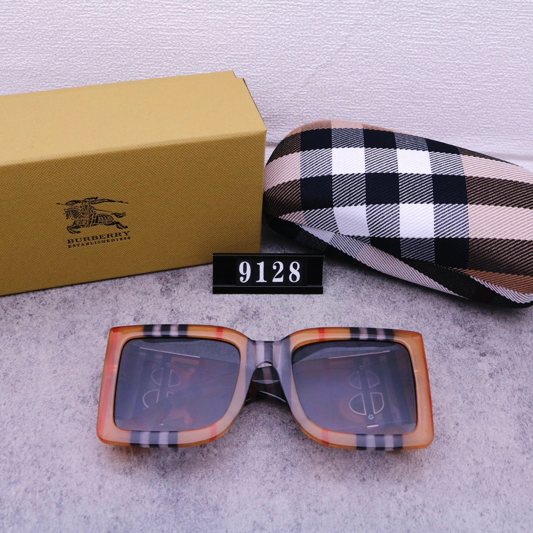 Retro Plaid Large Frame Sunglasses