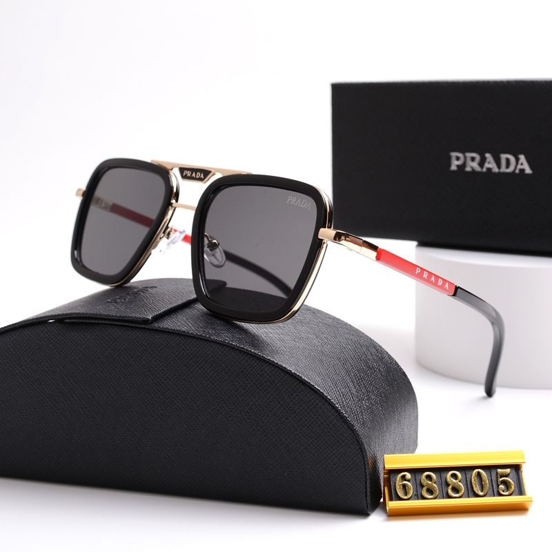 Unisex Double Bridge Metal Square Sunglasses