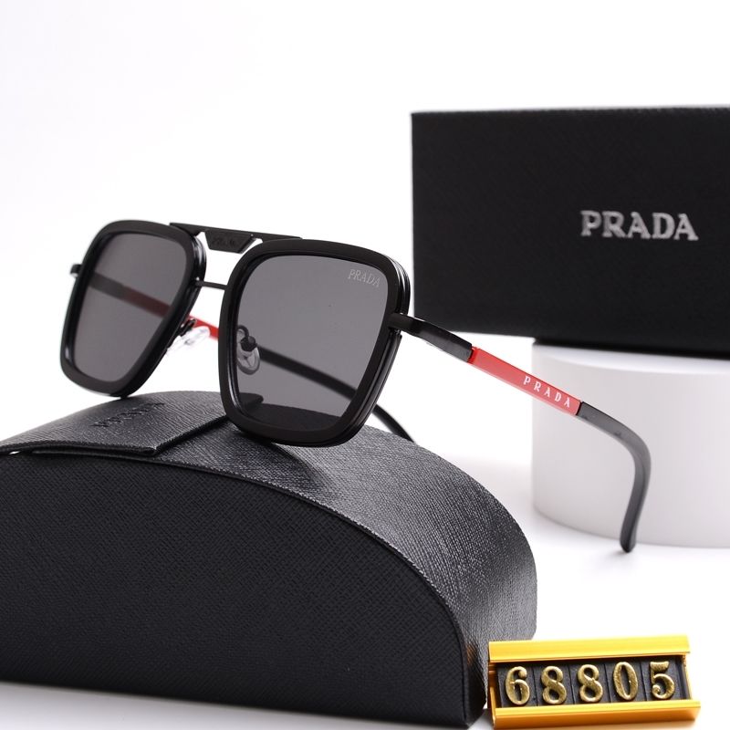 Unisex Double Bridge Metal Square Sunglasses