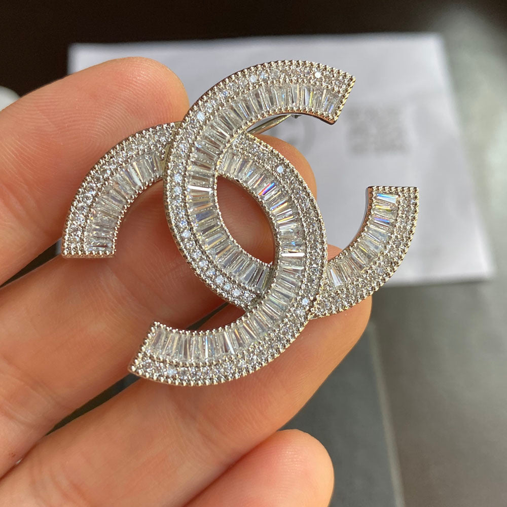 Sparkling Crystal Diamond Brooch