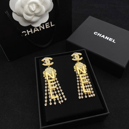 Sparkling Full Diamond Tassel Earrings