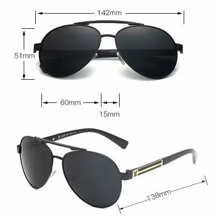 Unisex Double Bridge Aviator Sunglasses