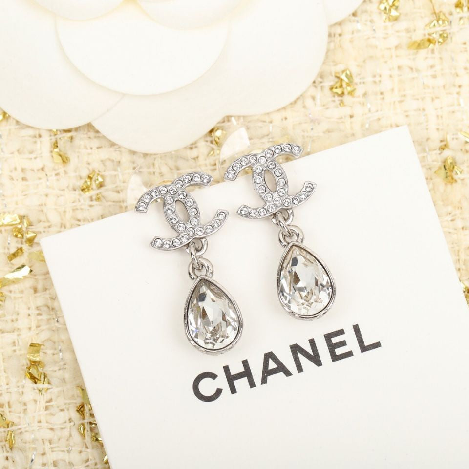 Sparkling Diamond Drop Earrings