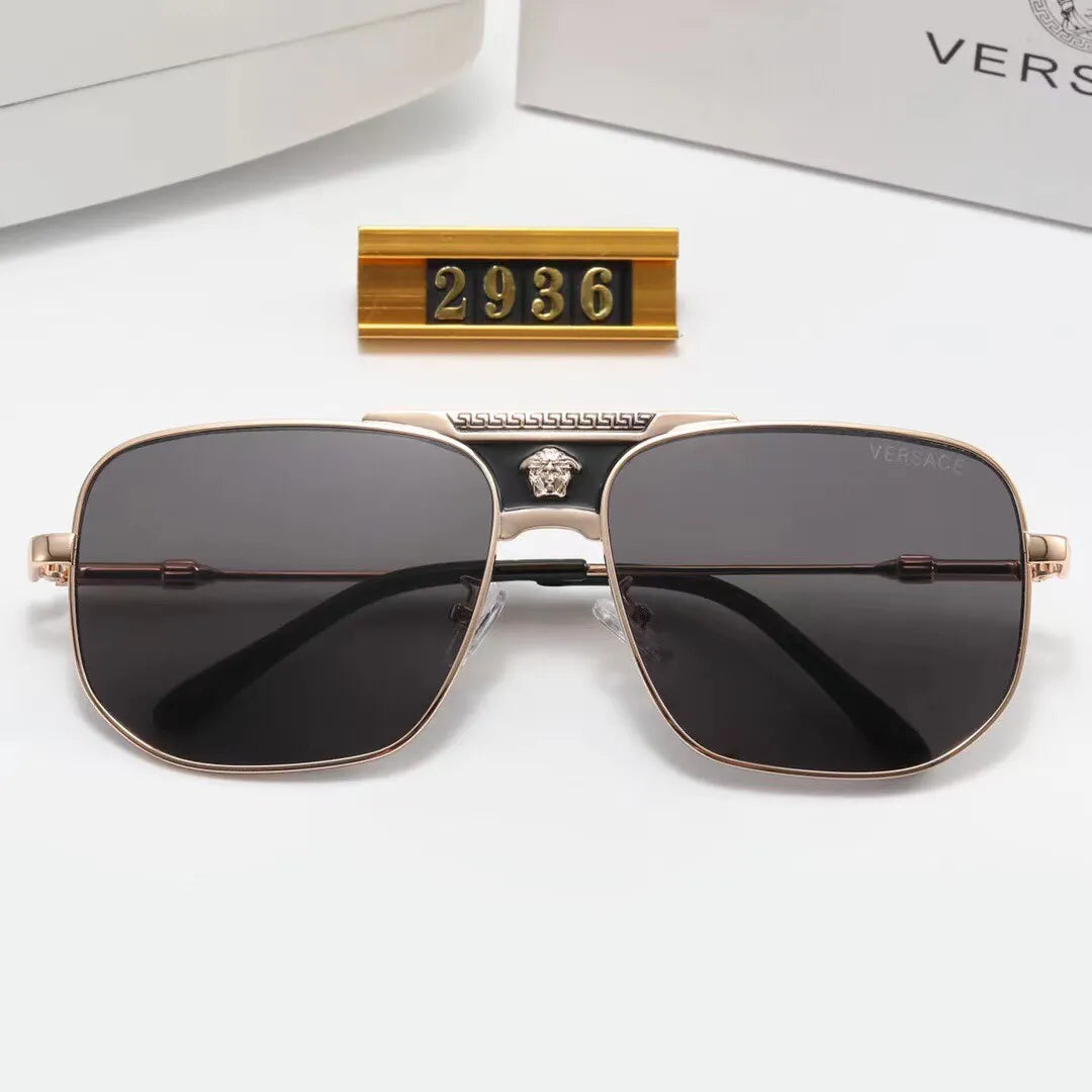 Vintage Print Metal Sunglasses