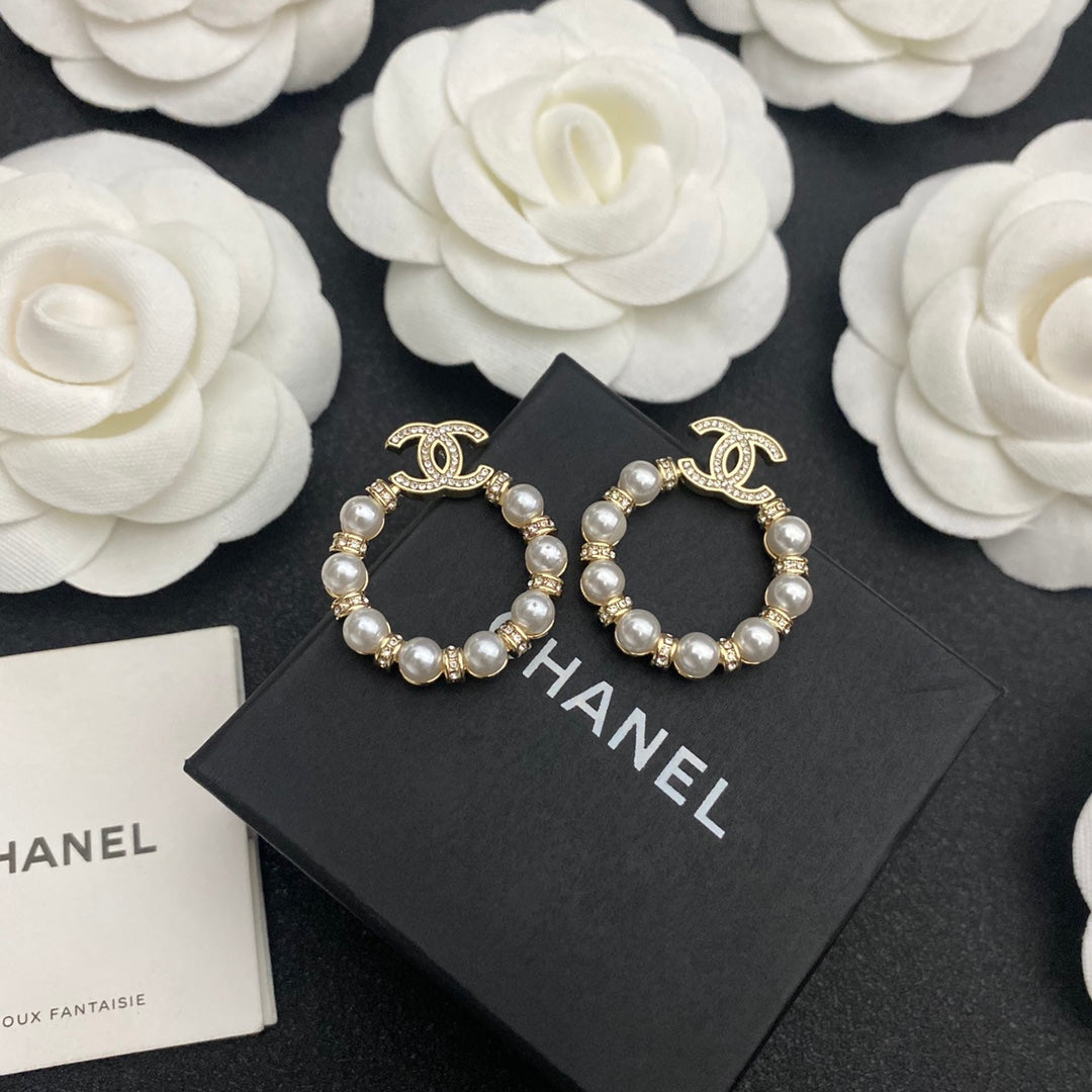 Pearl Hoop Earrings