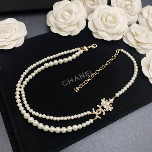 Double Crown Pearl Necklace