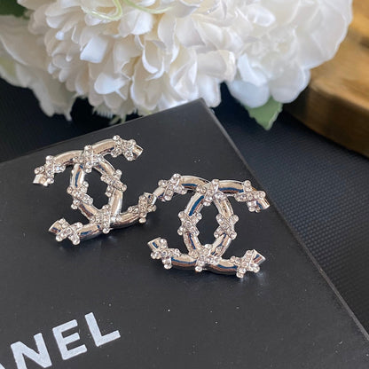 Sparkling Crystal Diamond Stud Earrings