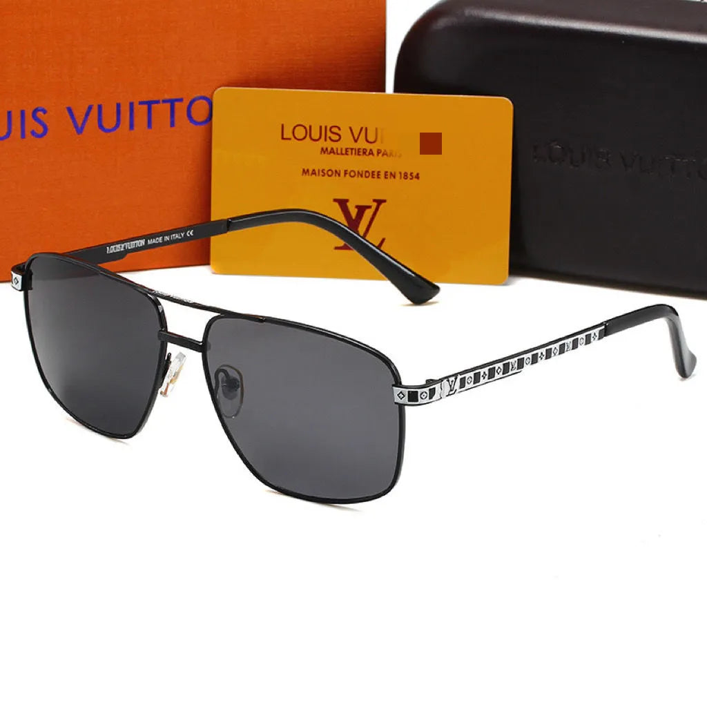 Neutral Watermark Metal Polarized Sunglasses