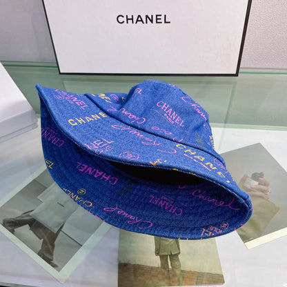 Fashion Print Letter Bucket Hat