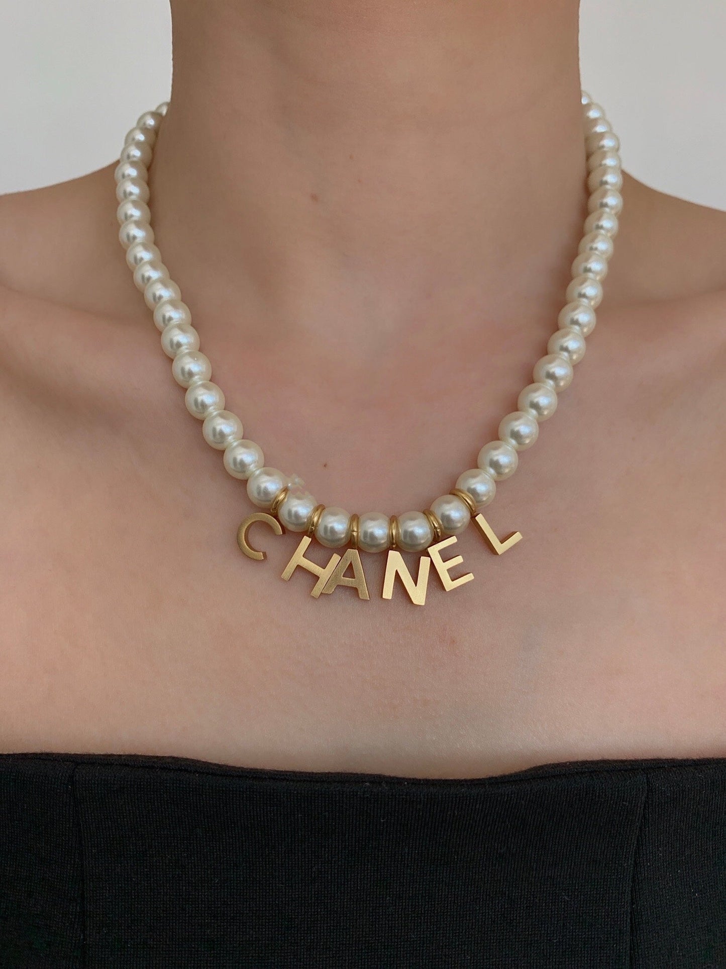 Pearl Letter Drop Necklace