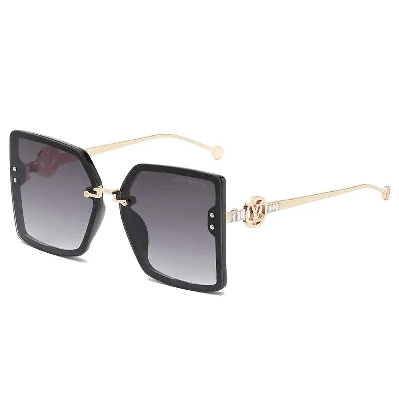 6-color hollow letter large-frame sunglasses