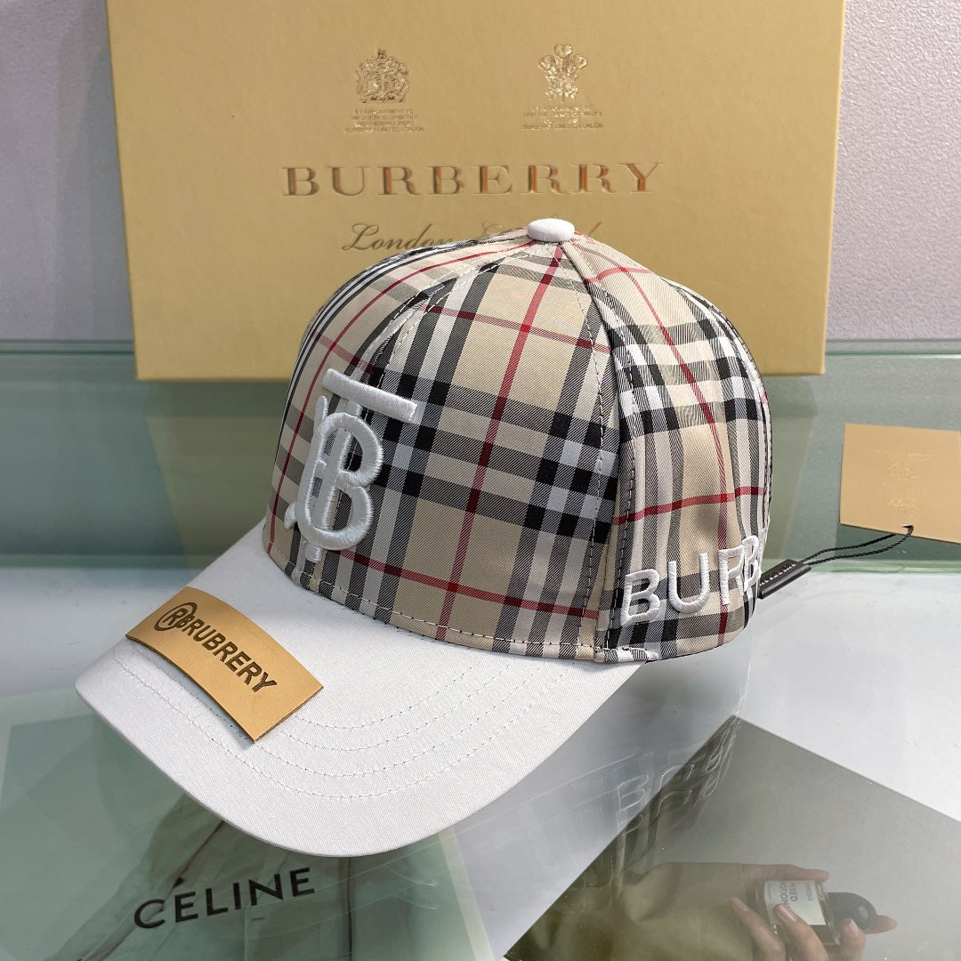 Classic Check Embroidered Letter Baseball Cap