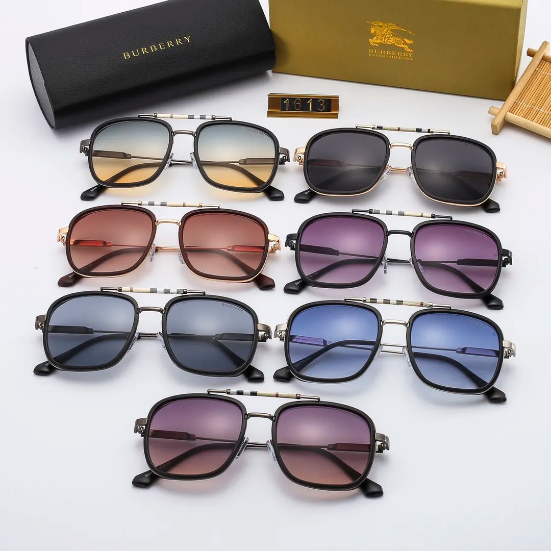 Check Metal Frame HD Sunglasses