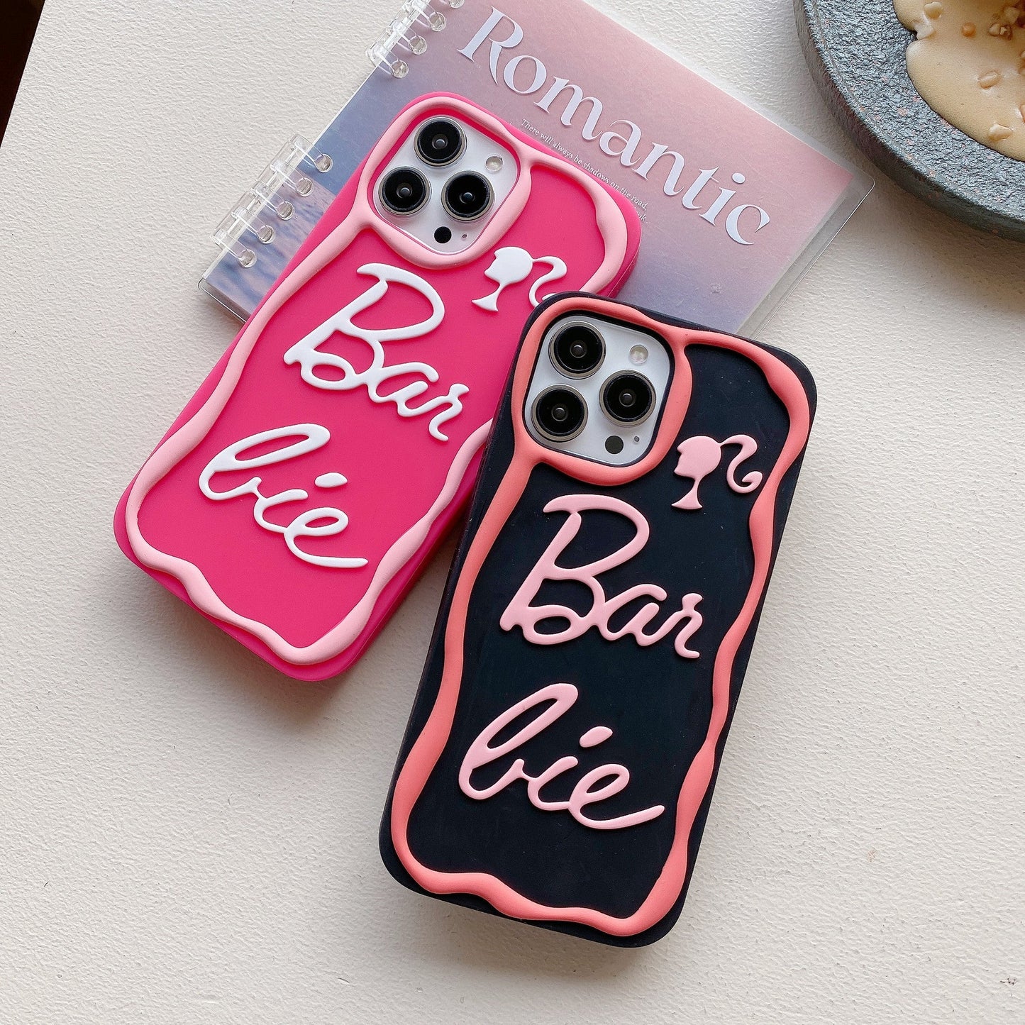 Cartoon Pink Letters Silicone Case