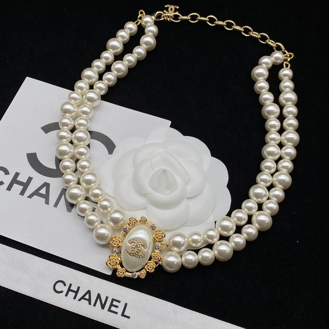 Elegant Double Pearl Necklace