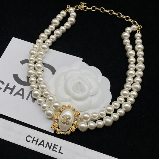 Elegant Double Pearl Necklace