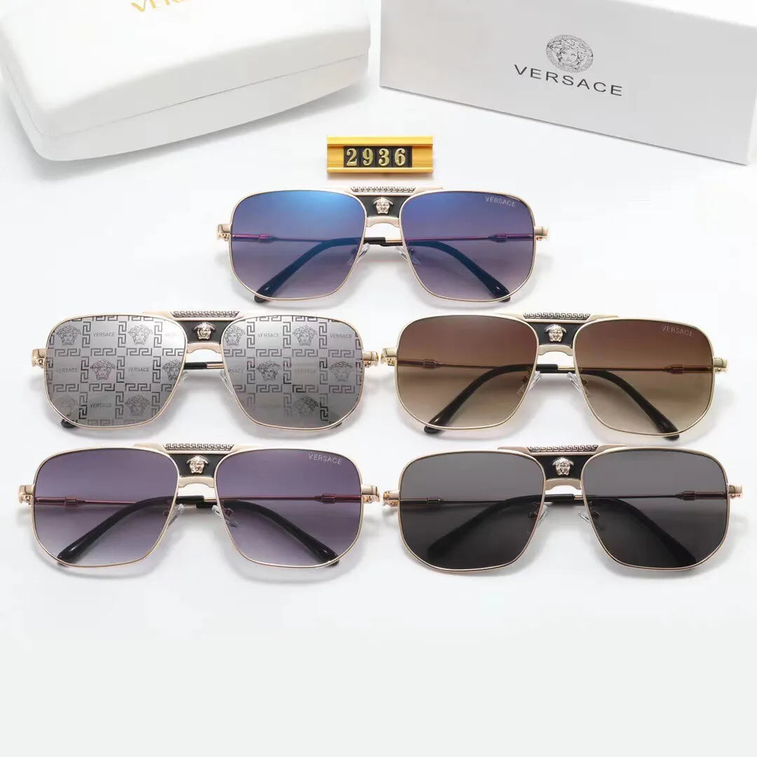 Vintage Print Metal Sunglasses