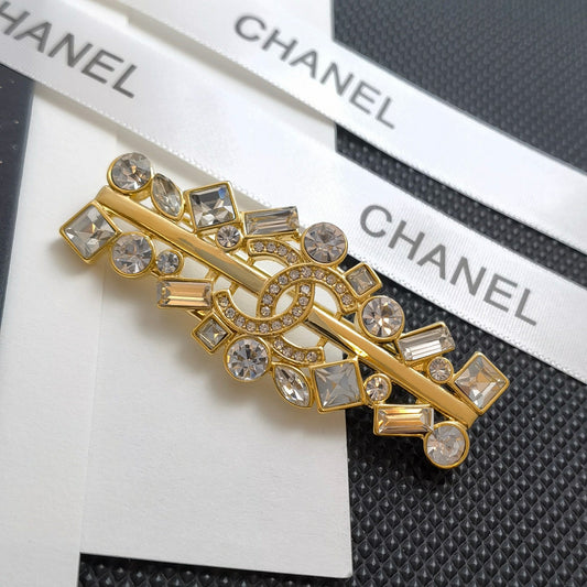 Rhinestone Golden Brooch