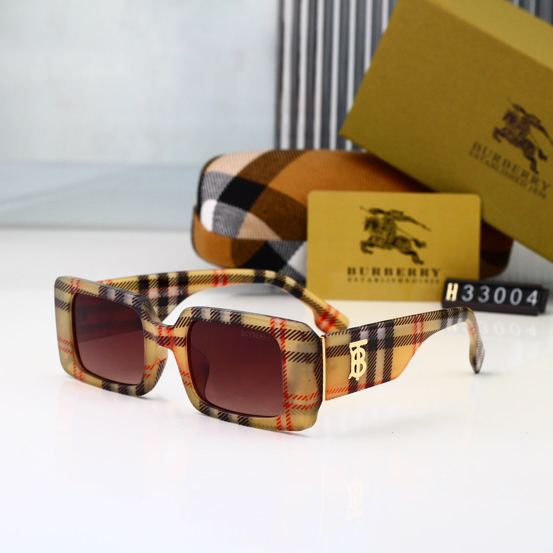 Retro Plaid Square Sunglasses