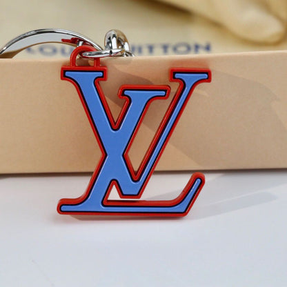 Blue Red Letter Pendant Keychain