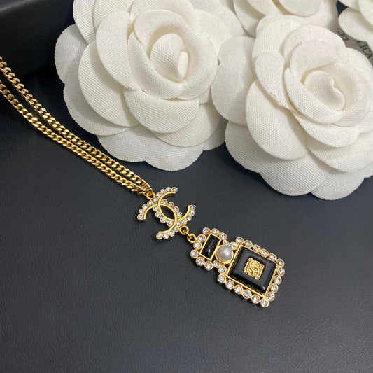 Diamond Perfume Bottle Necklace