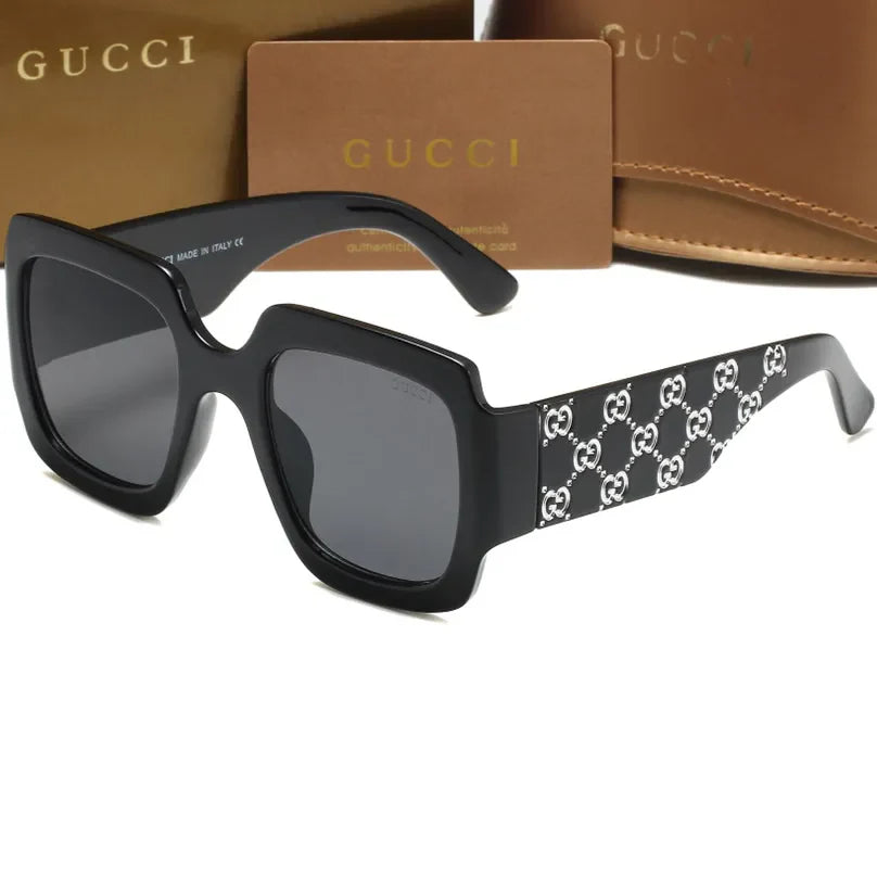 Fashion Watermark Square Frame Sunglasses