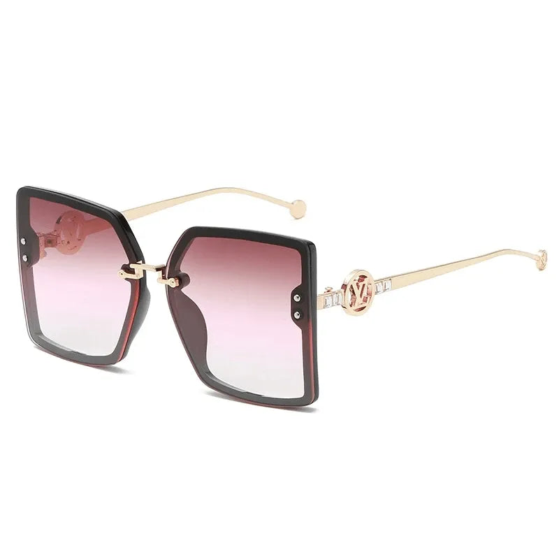 6-color hollow letter large-frame sunglasses