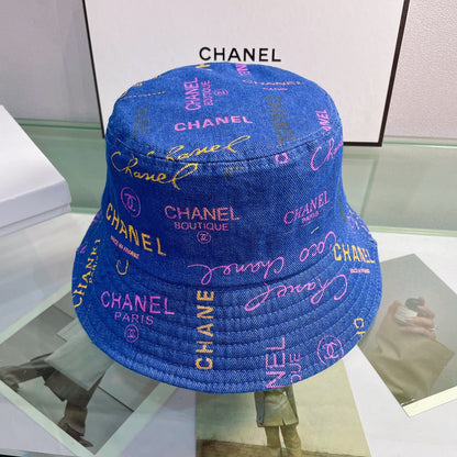 Fashion Print Letter Bucket Hat