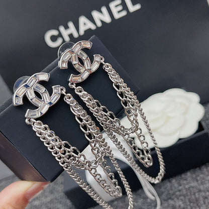 Crystal Diamond Chain Drop Earrings