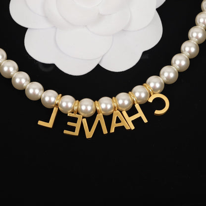 Pearl Letter Drop Necklace