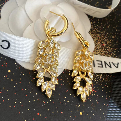 Drop Diamond Pendant Earrings