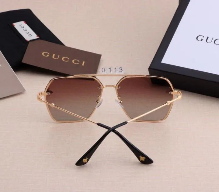 Bee Double Bridge Hexagonal Sunglasses