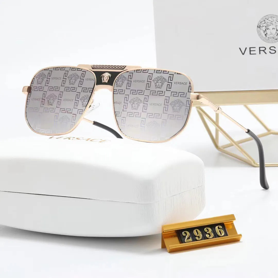 Vintage Print Metal Sunglasses