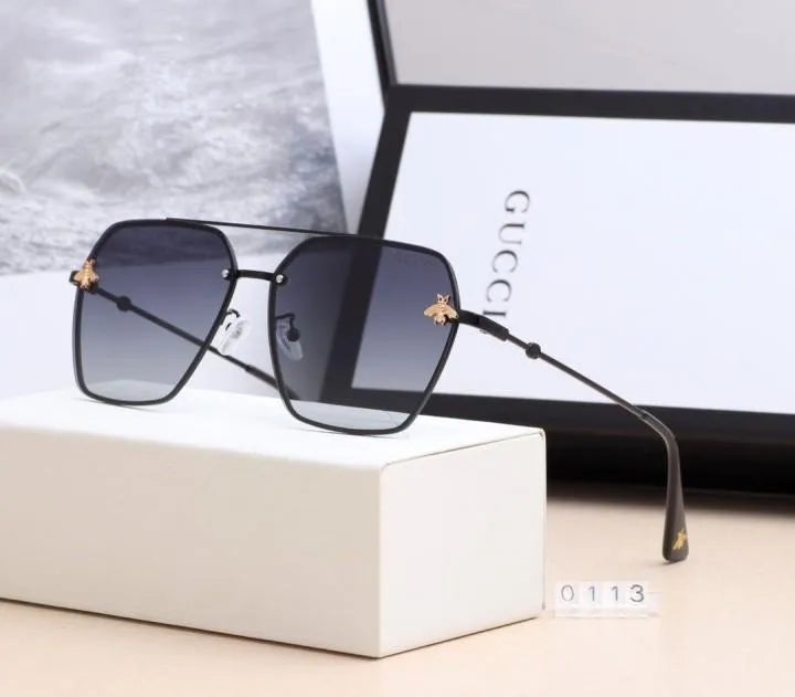 Bee Double Bridge Hexagonal Sunglasses