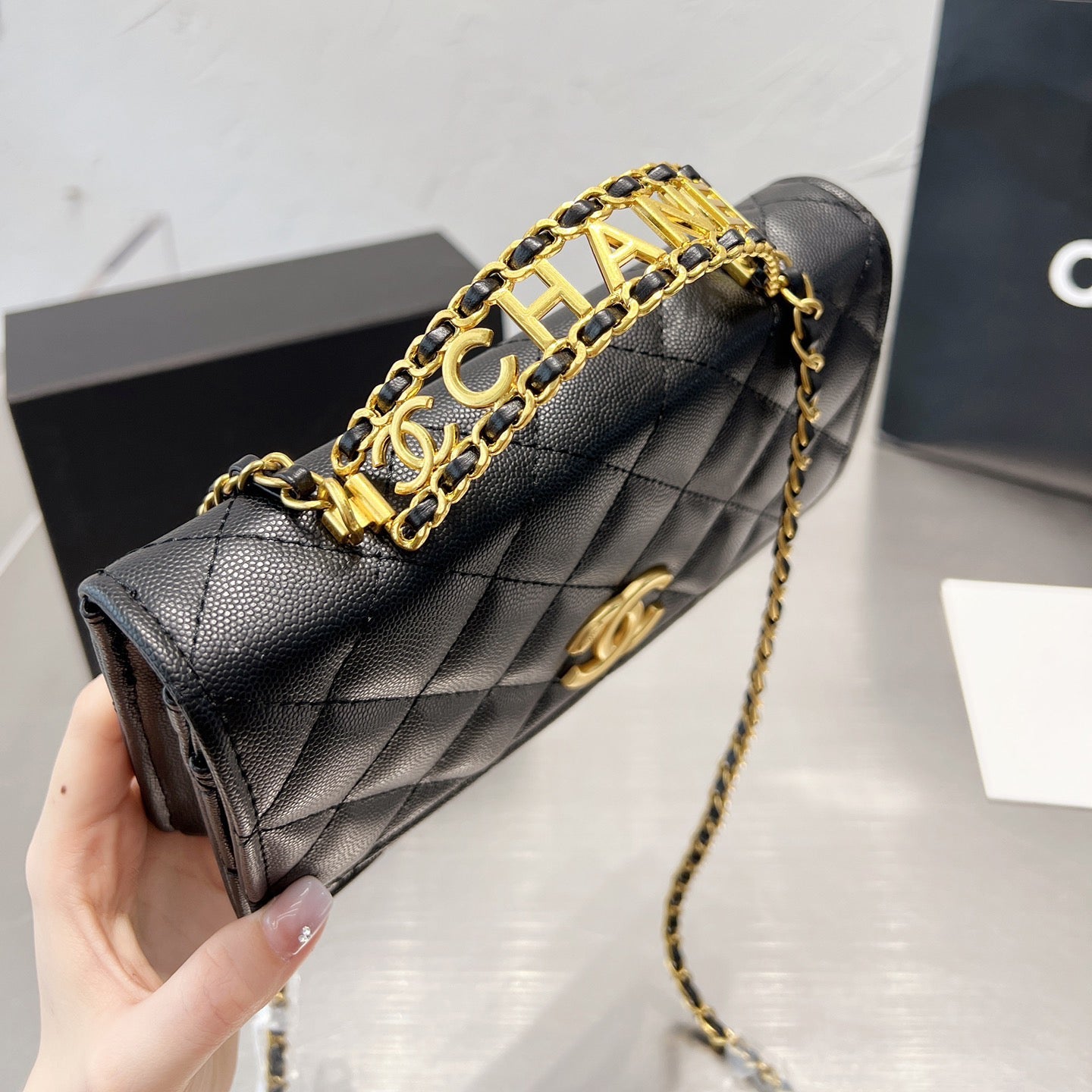 Fashion Square Leather Chain Bag