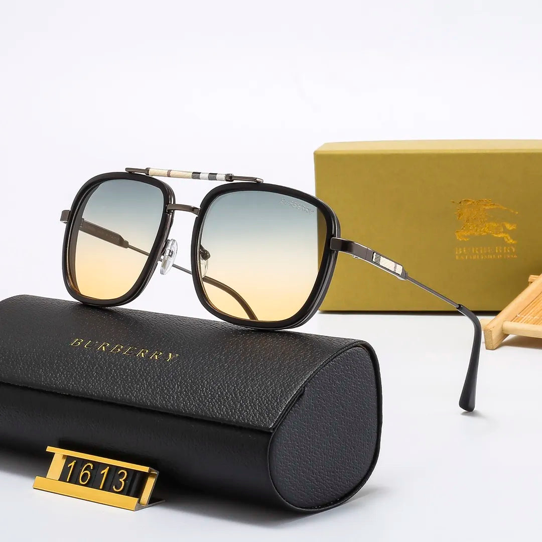 Check Metal Frame HD Sunglasses