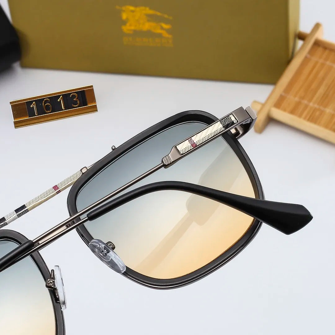 Check Metal Frame HD Sunglasses