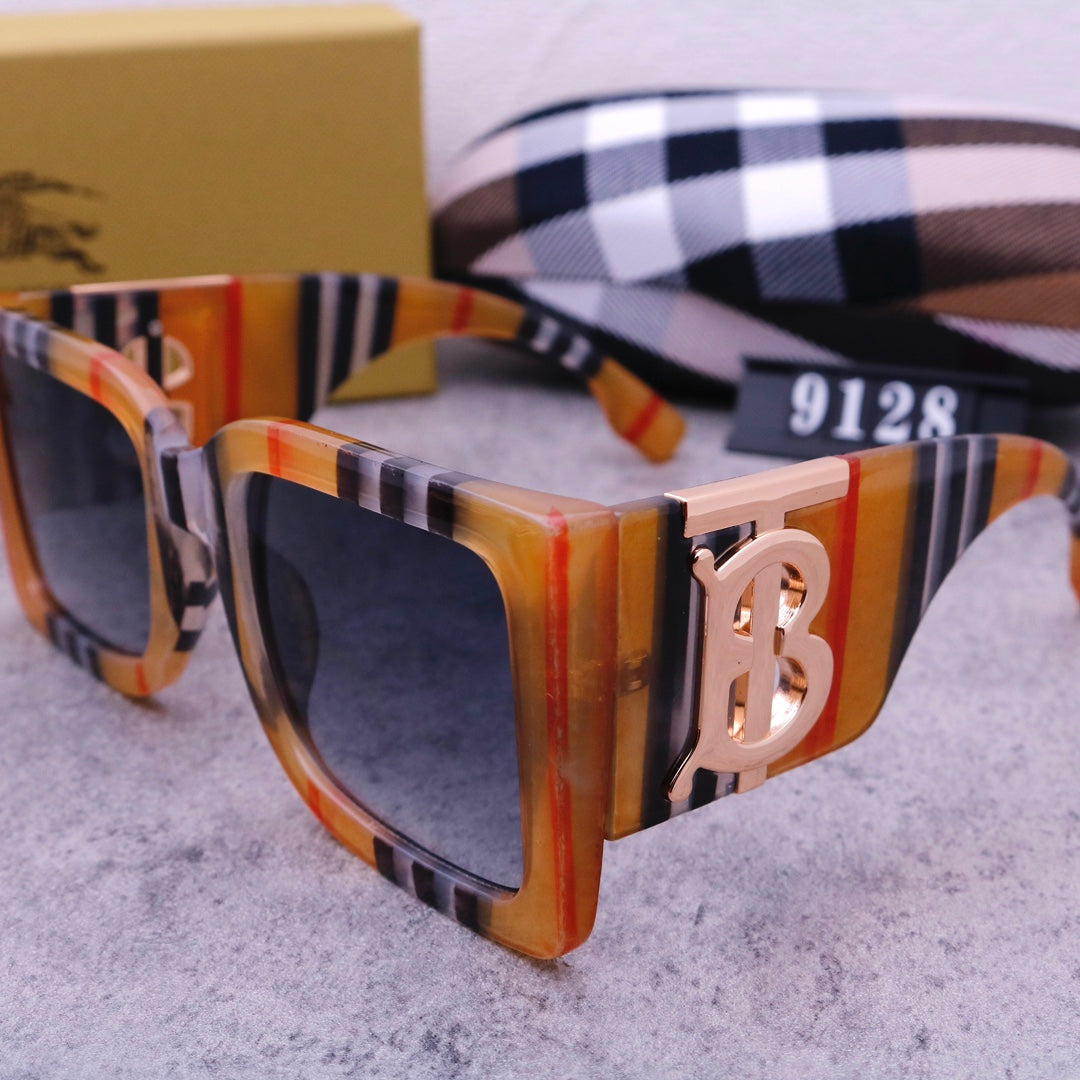 Retro Plaid Large Frame Sunglasses