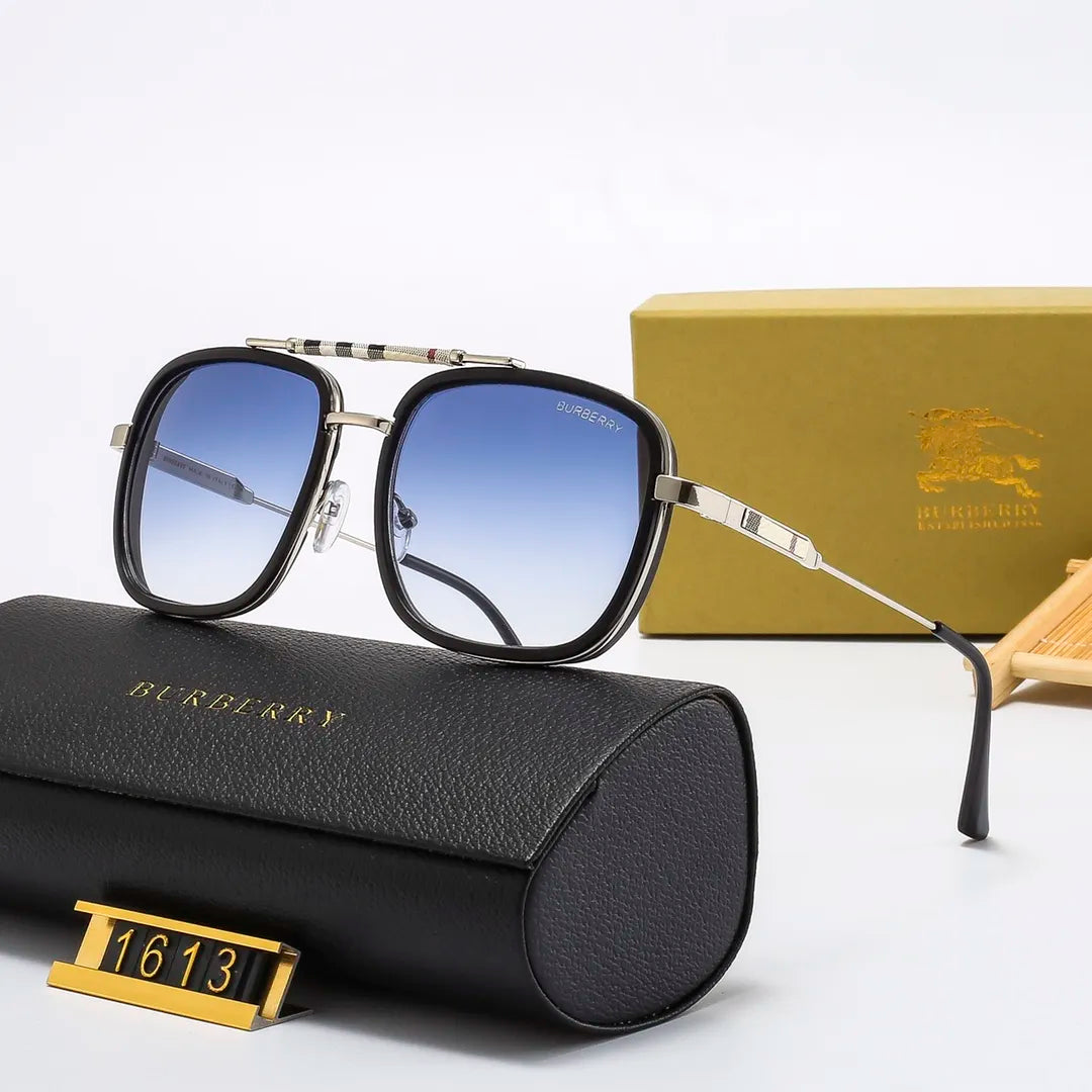 Check Metal Frame HD Sunglasses