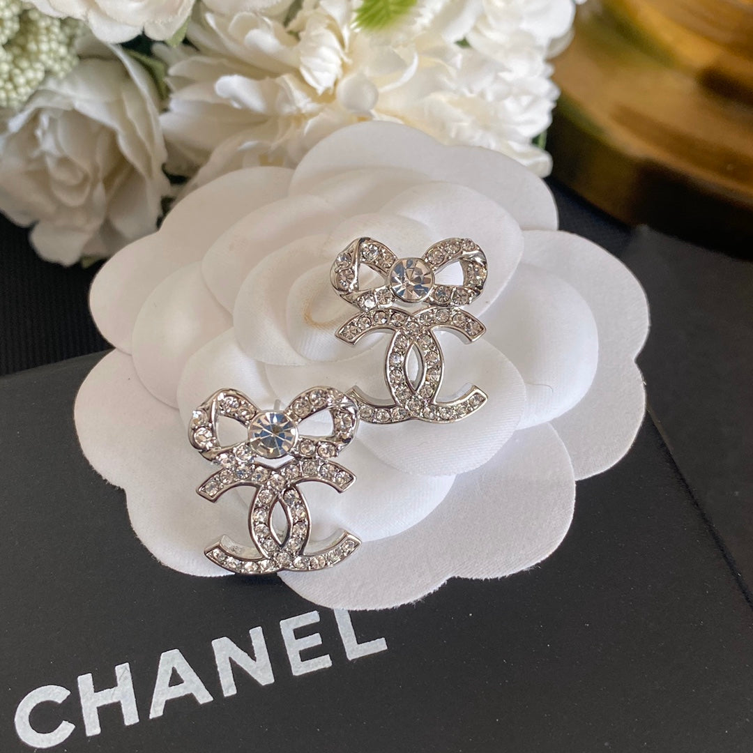 Elegant Bow Diamond Earrings