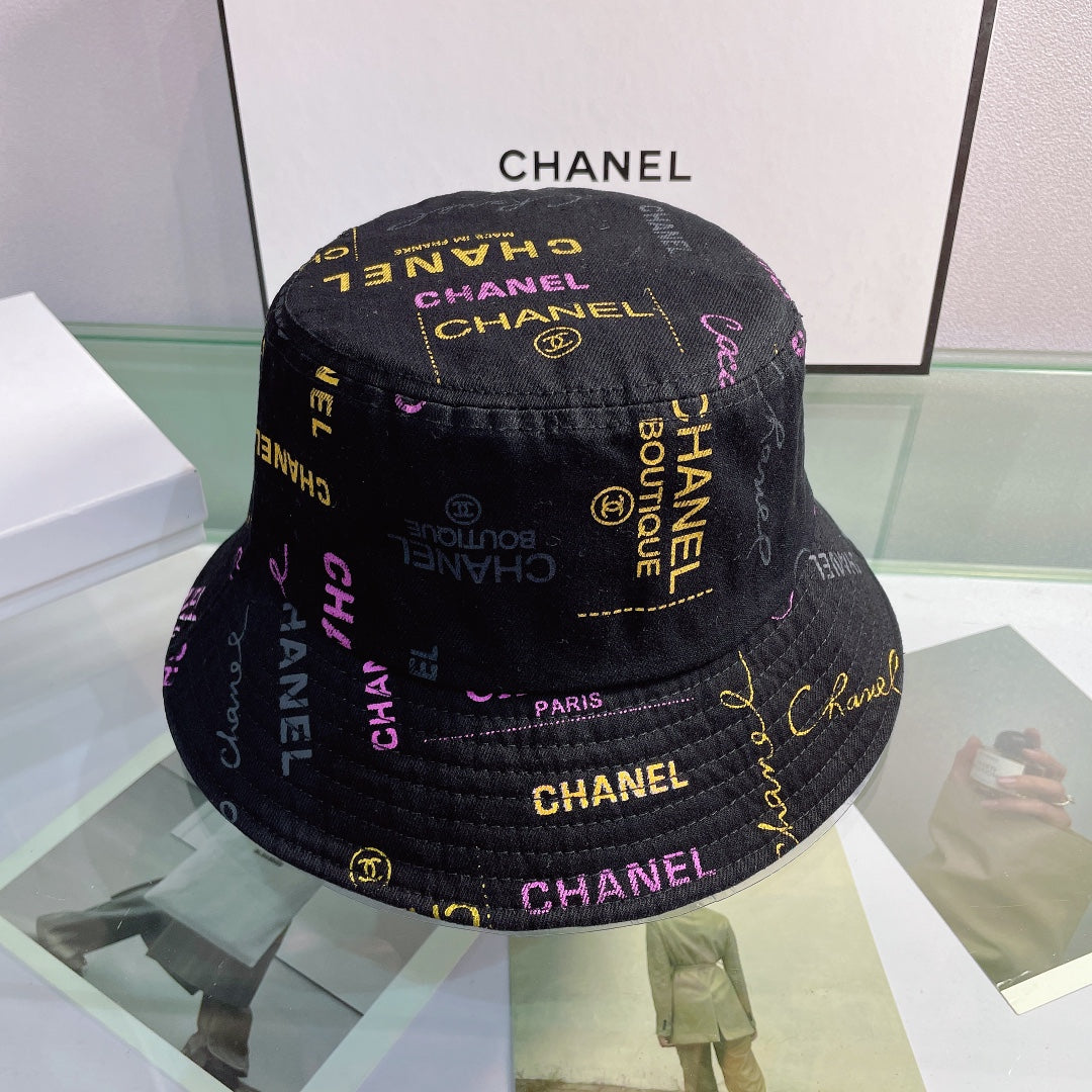 Fashion Print Letter Bucket Hat