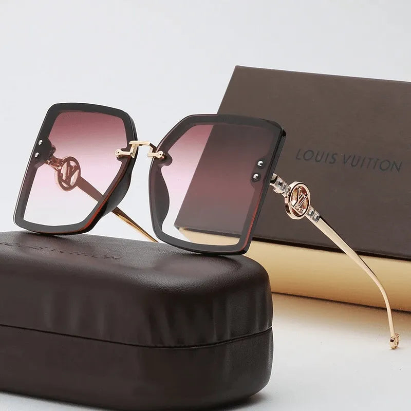 6-color hollow letter large-frame sunglasses