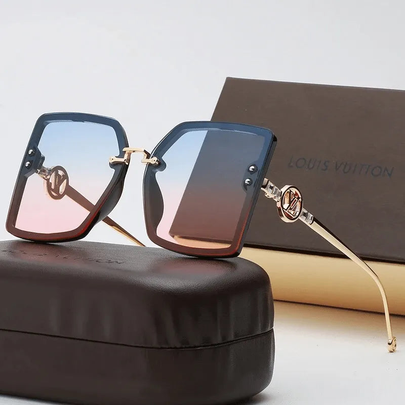 6-color hollow letter large-frame sunglasses