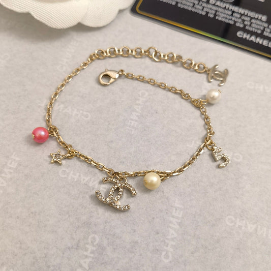 Fashion Pearl Rhinestone Pendants Bracelet