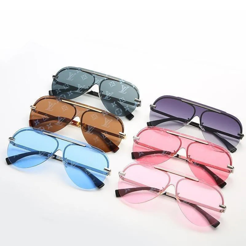 4 Colors Watermark Conjoined Frameless Lens Sunglasses