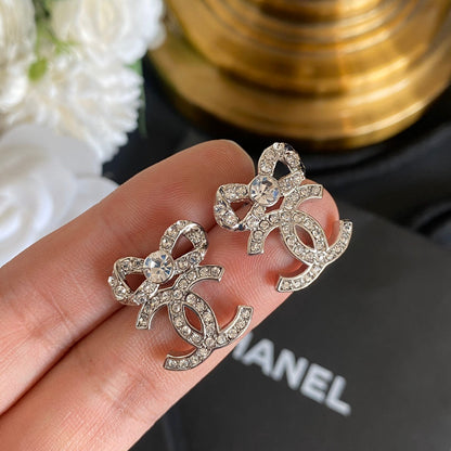 Elegant Bow Diamond Earrings